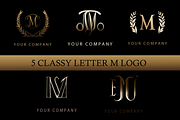 5 Classy Letter M Logo, a Branding & Logo Template by HE Studio (Thumbnail 1 of 8)