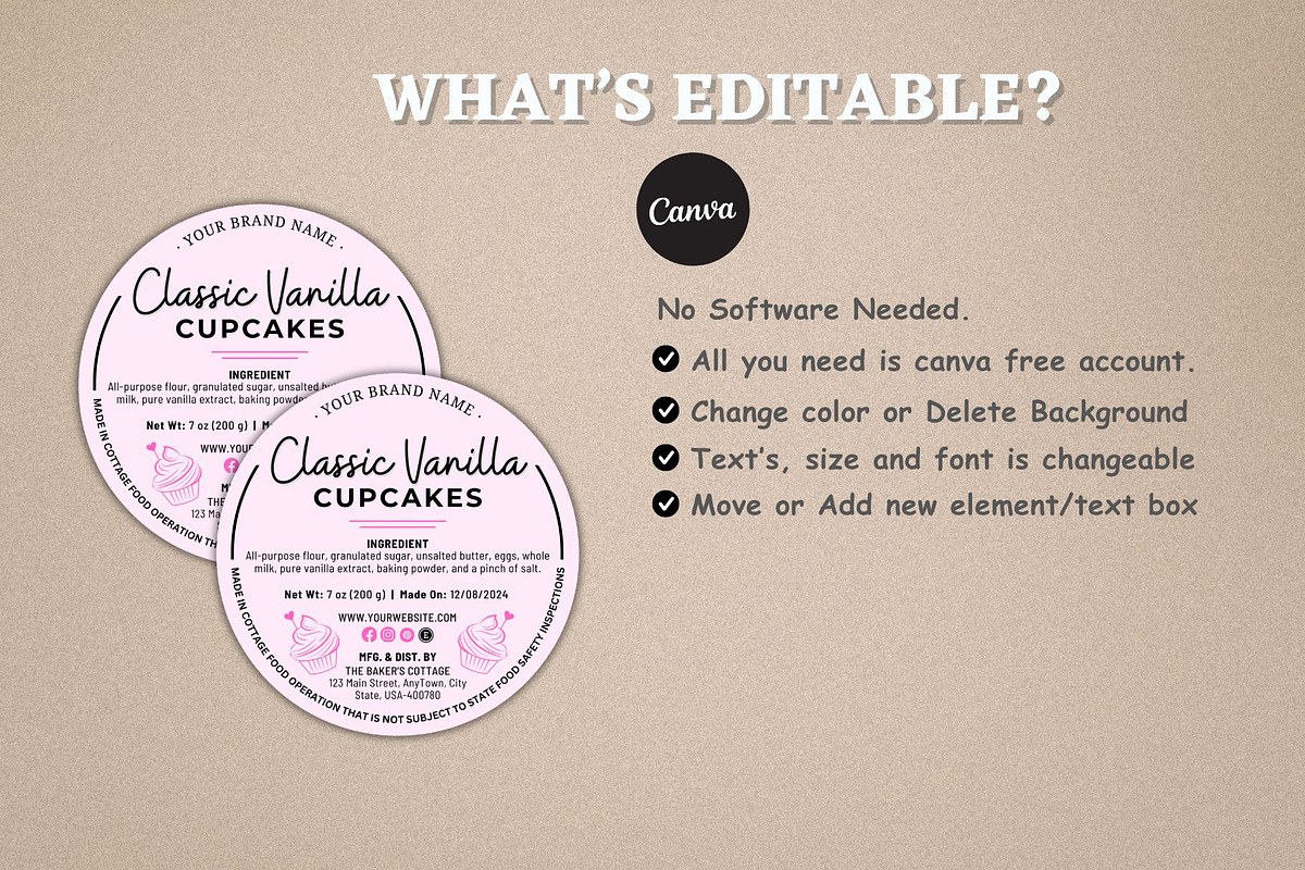 Cottage Food Label, Home Baked Label, a Stationery Template by Coral Beauty (Photo 2 of 5)