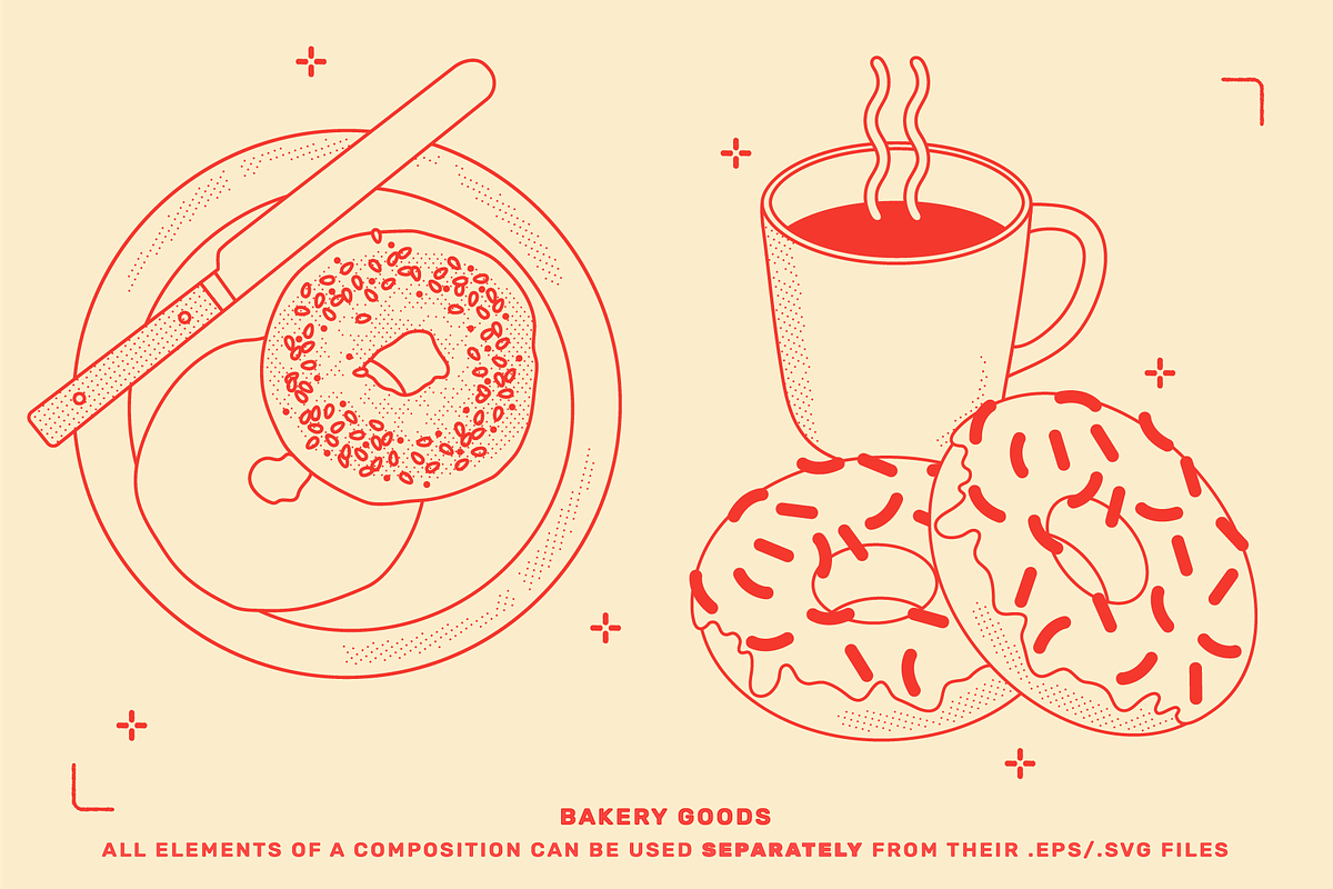 Bakery Food Vector Illustrations, a Food Illustration by TheFoodAtlas (Photo 13 of 17)