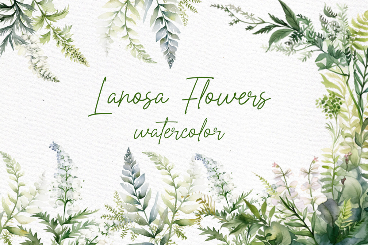 Greenery Watercolor Clipart Greenery, a Decorative Illustration by LeCoqDesign (Photo 1 of 5)