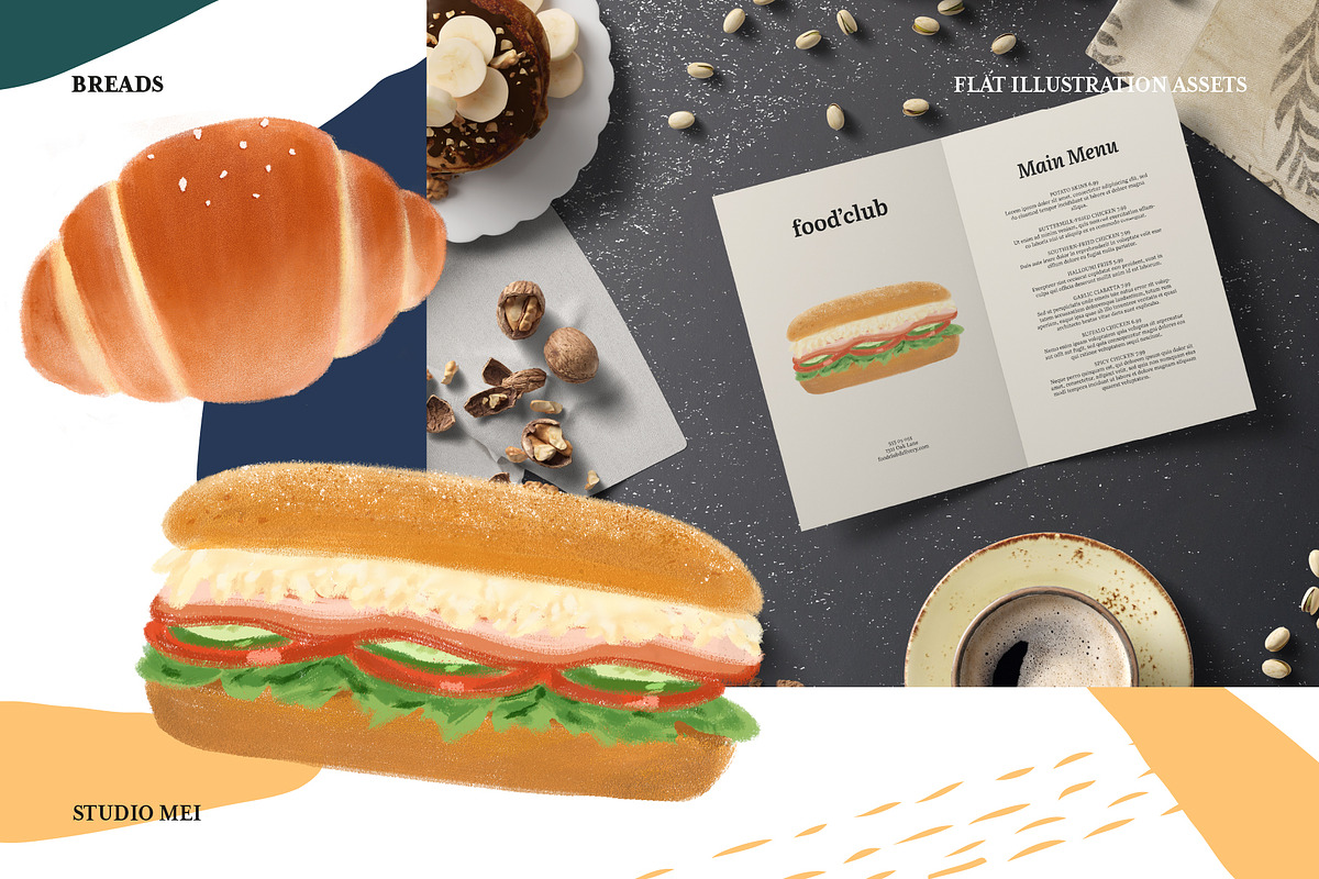 8 Breads clipart, a Food Illustration by Studio Mei Design (Photo 4 of 4)