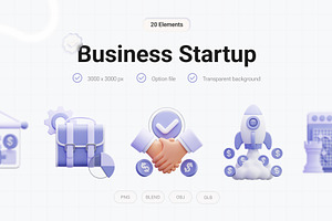 Modern Business Startup 3D Icon Pack, a 3D by graficonstuff