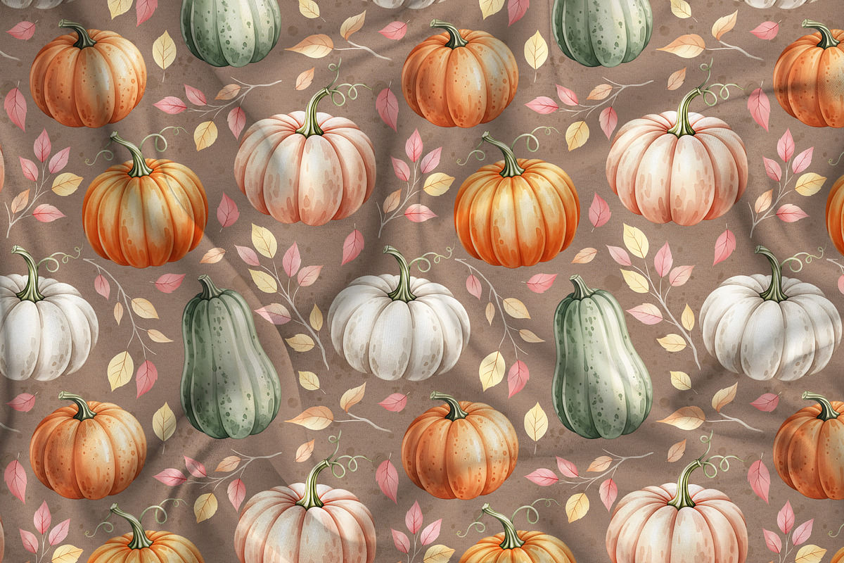Autumn Pumpkins Seamless Pattern, a Pattern Graphic by Kreeya Art Shop (Photo 2 of 12)