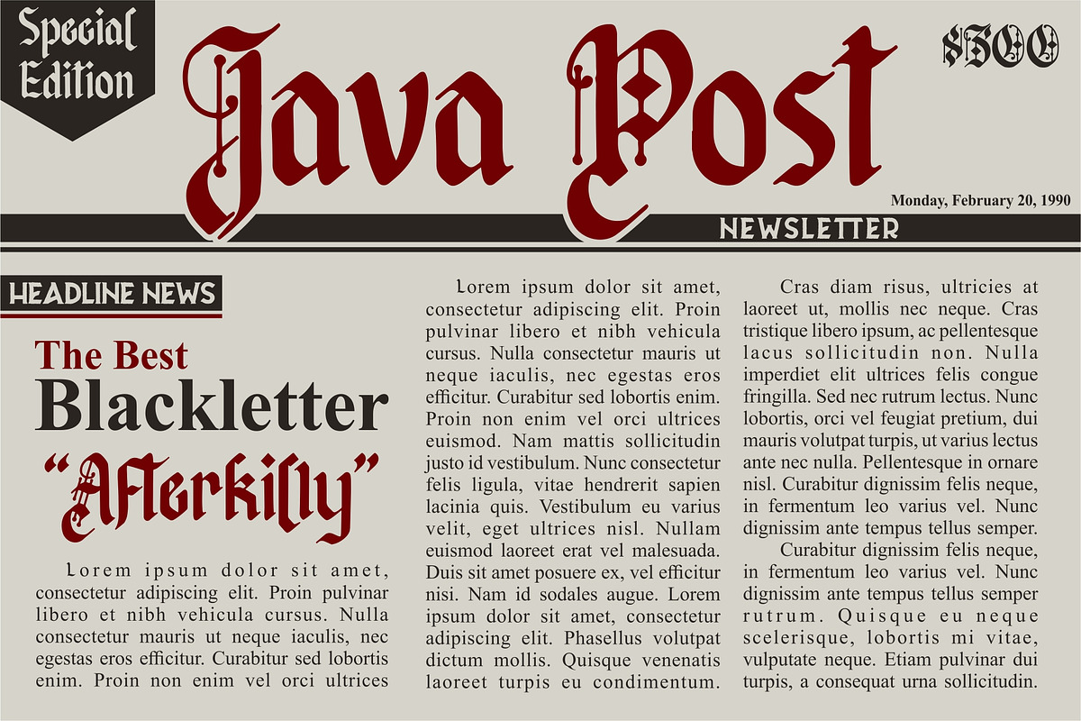 Afterkilly - Blackletter Typeface preview 2