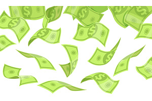 Falling dollars background. Cartoon, a Finance Illustration by Stock-Smart-Start