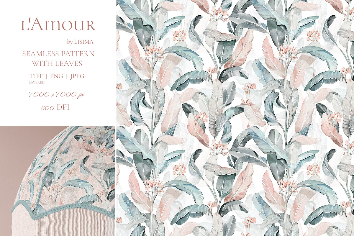 Fantasy Pattern with tropical leaves, a Pattern Graphic by Lisima (Photo 2 of 12)