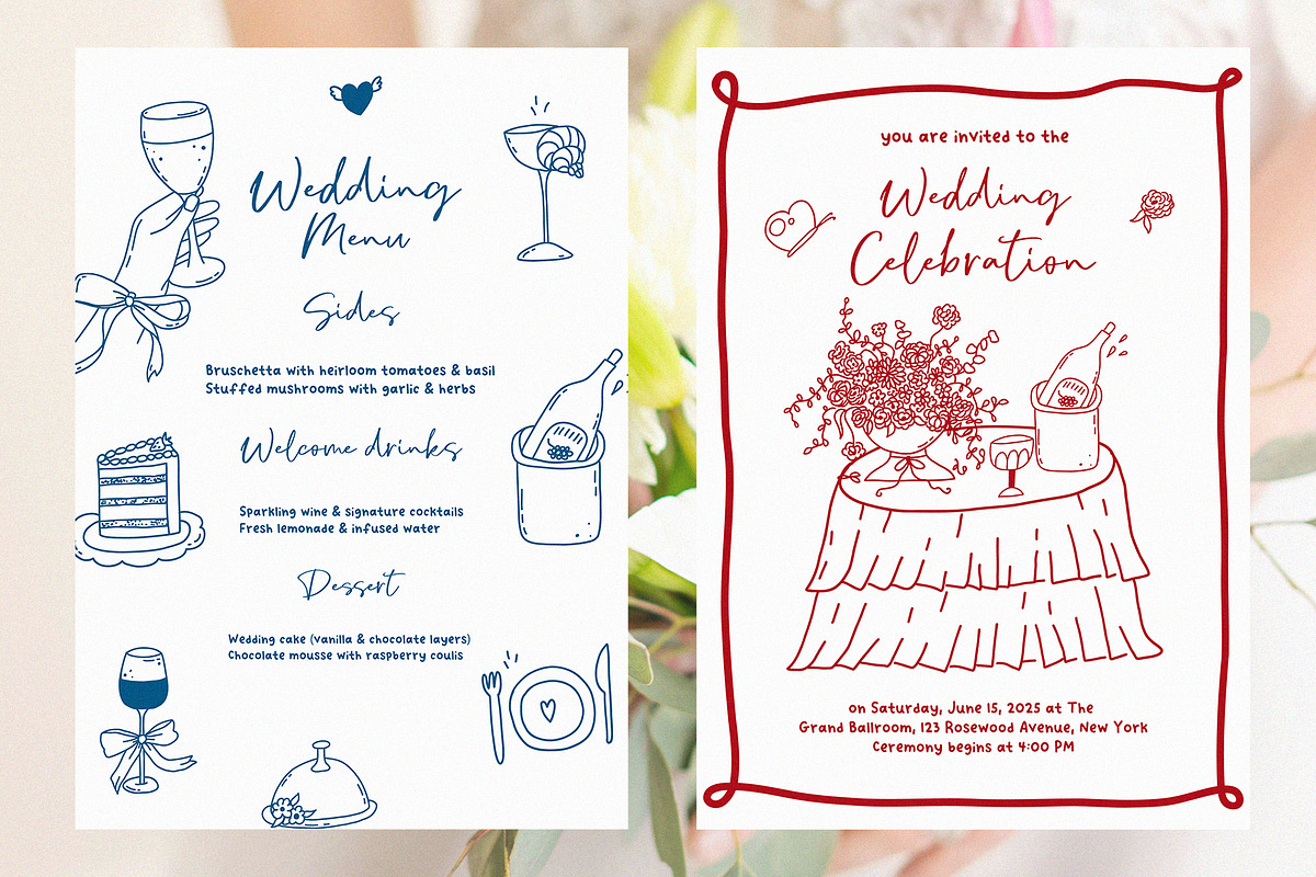 Whimsical wedding hand drawn clipart, a Decorative Illustration by Madiwaso (Photo 10 of 16)