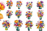 Quirky Vase of Flowers Clip Art, an Illustration by Designworld (Thumbnail 2 of 5)