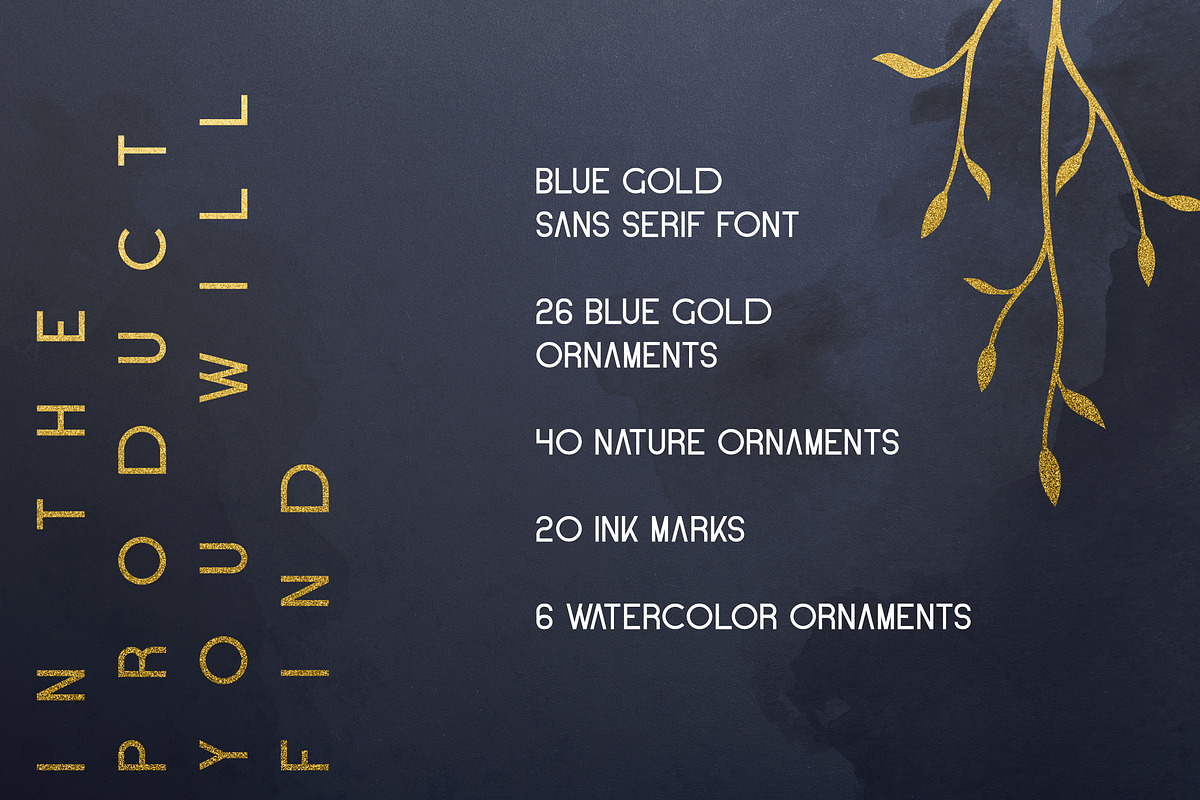 Blue Gold sans serif font + Extras preview 2