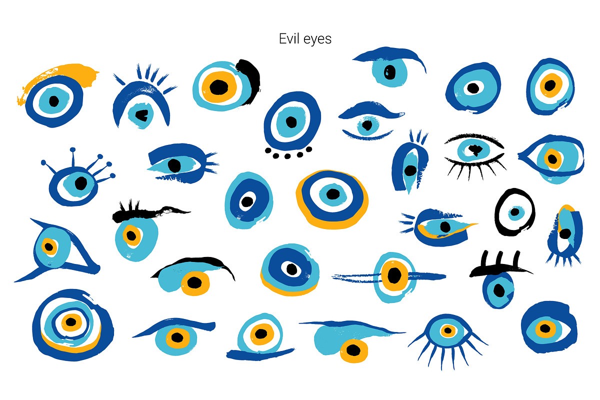 Evil Eyes Seamless Patterns, a Pattern Graphic by bazarova