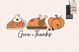 Retro Thanksgiving PNG Bundle