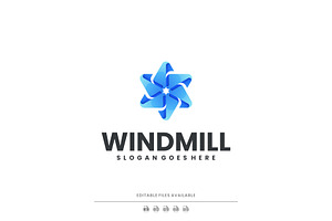 Gradient Blue Windmill Logo Design, a Branding & Logo Template by Artnivora.Std