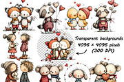 Romantic Couple & Animal Valentine, a Graphic by one-touch (Thumbnail 8 of 8)
