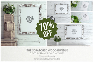 Scratched Wood MockUp Bundle