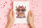 Valentine Highland Cow PNG, an Illustration by CraftArtStudio (Thumbnail 2 of 4)