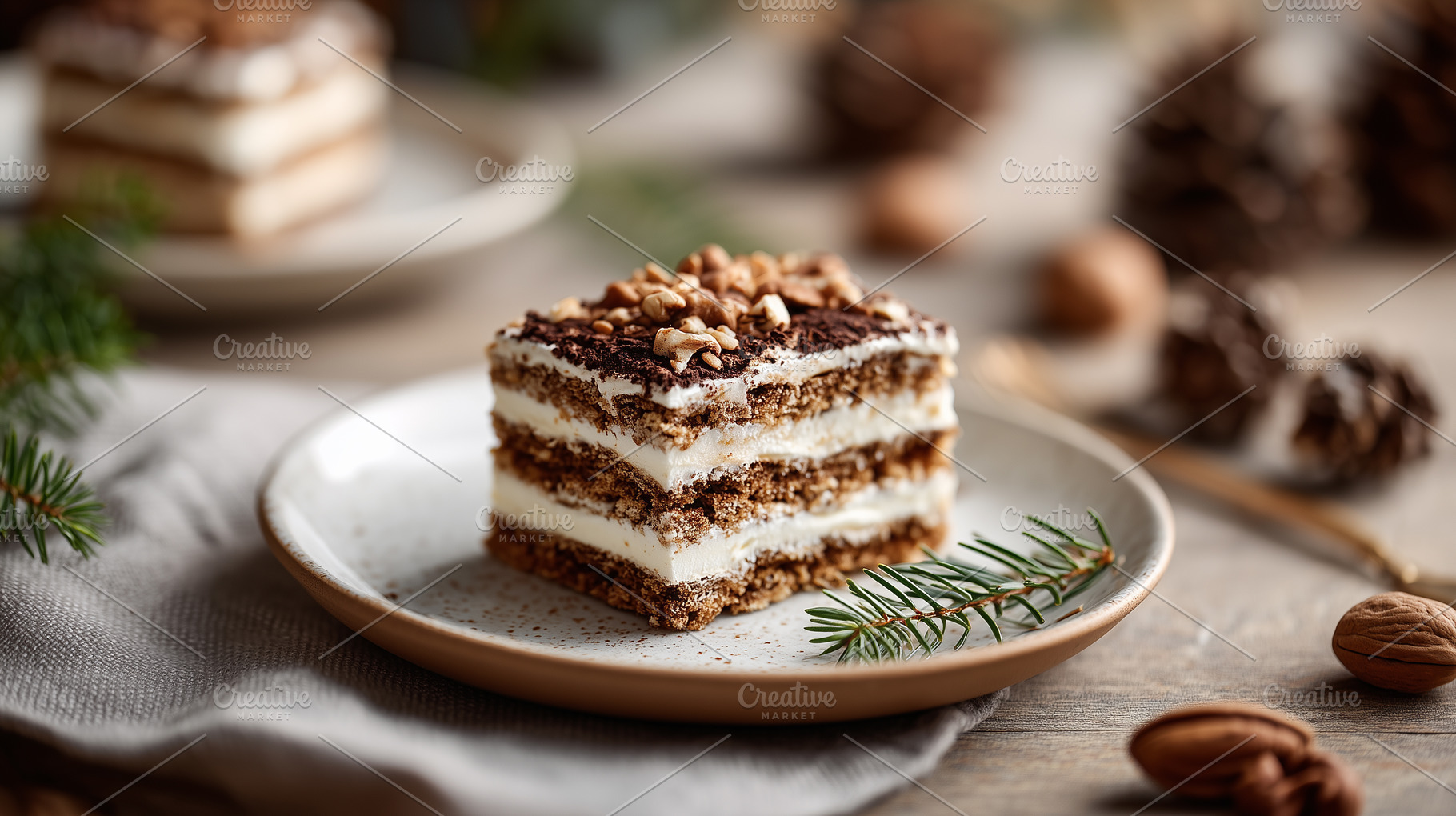 Delicious layered dessert cake with, a Food & Drink Photo by MistyDay