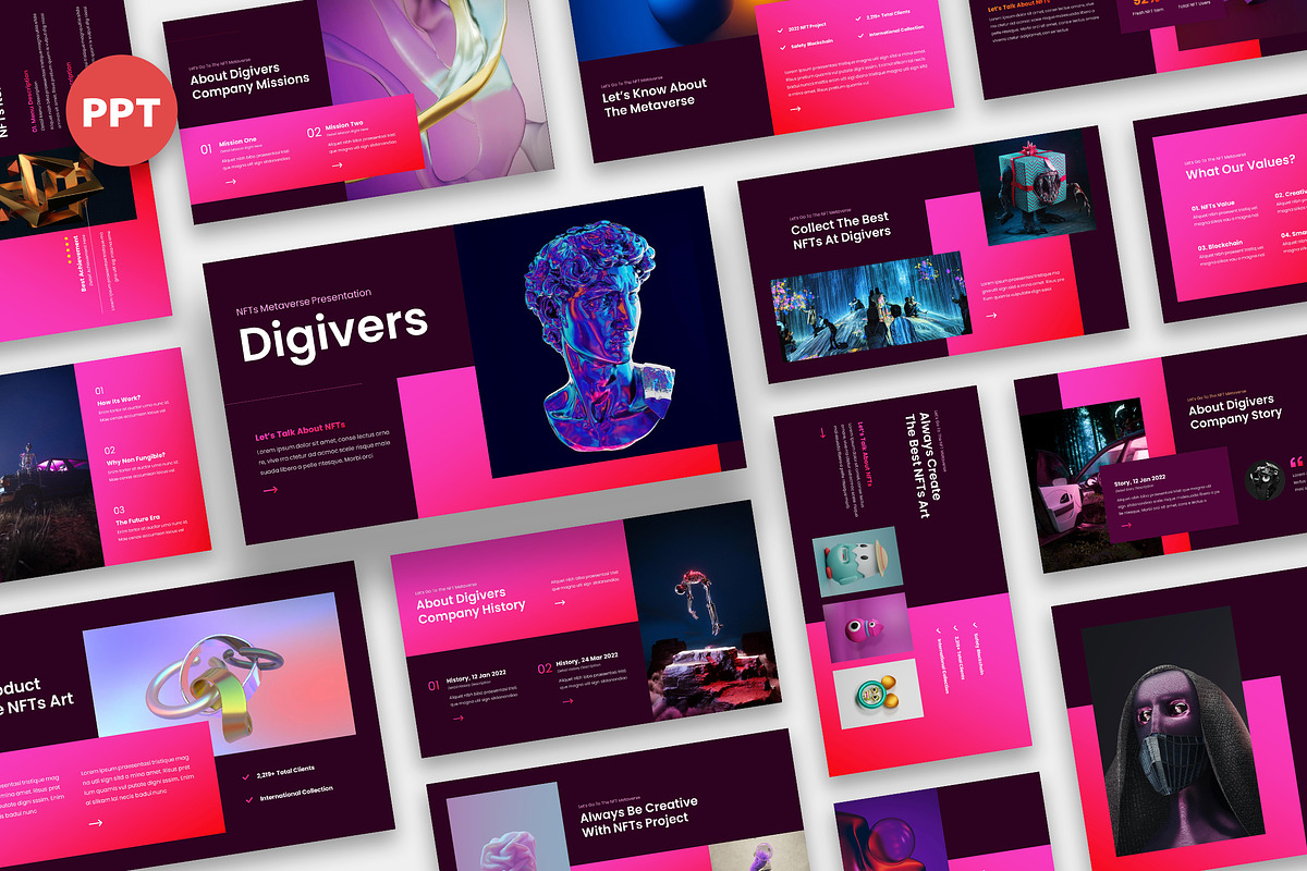 Digivers NFT Metaverse Powerpoint, a Presentation Template by kerismaker (Photo 1 of 6)