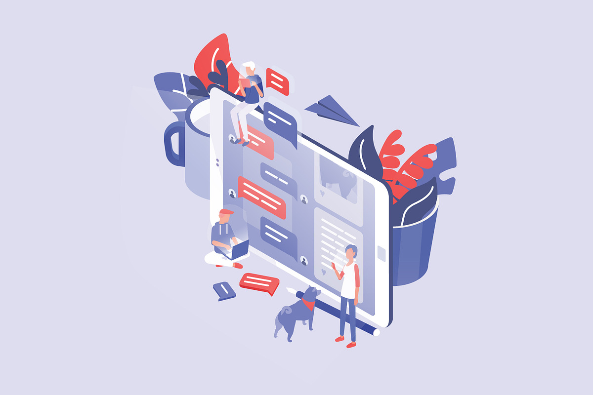 Online communication concept, a Technology Illustration by Good Studio (Photo 2 of 3)