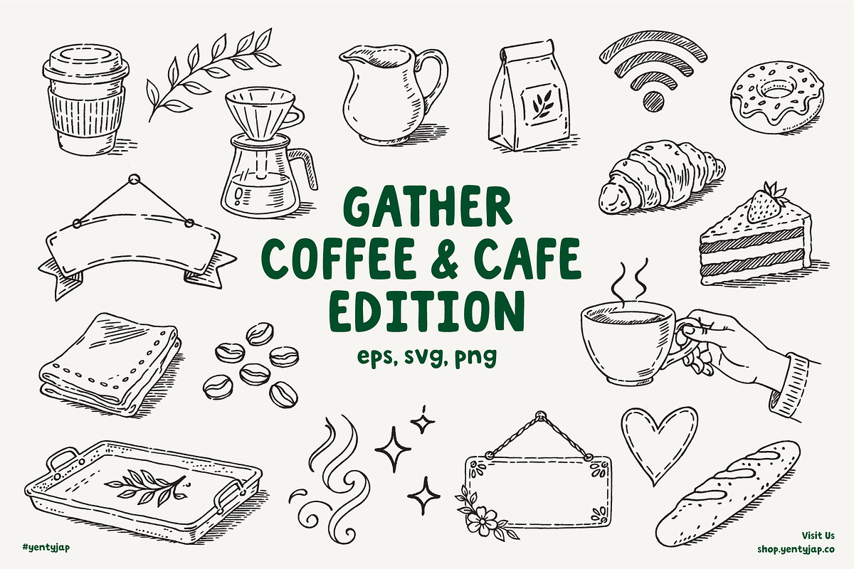Gather: Coffee & Cafe Edition, a Food Illustration by YENTY JAP CO (Photo 1 of 6)