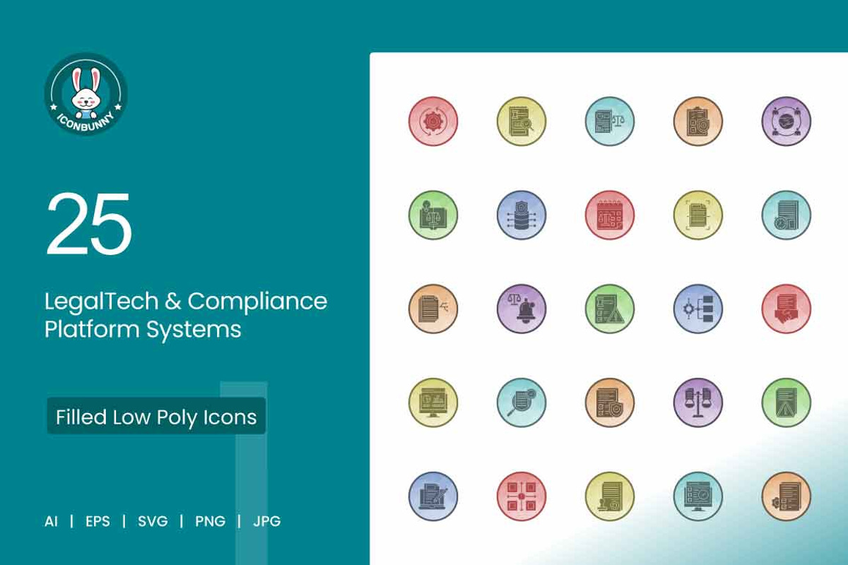 25 LegalTech & Compliance Icons, a Solid Icon by IconBunny (Photo 1 of 2)