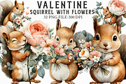 Valentine Squirrel With Flowers PNG, an Illustration by Libby Wishes (Thumbnail 1 of 6)