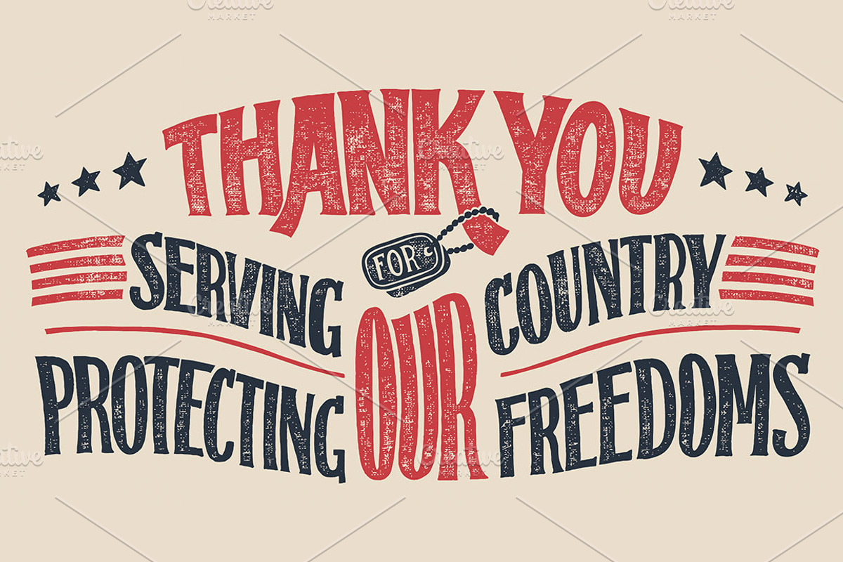 Thank You Veterans Sign, a Texture Illustration by Paul Lesser