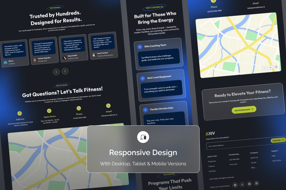 Energetic Fitness Landing Page UI preview 4