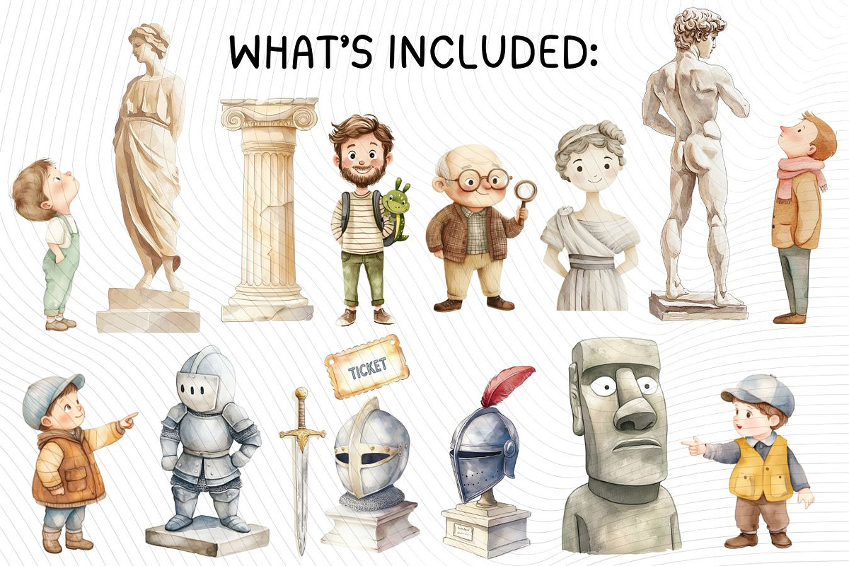 Museum Day Adventures Clipart, an Illustration by PassionPNGcreation (Photo 4 of 12)