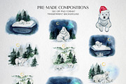 White Polar Bears, an Animal Illustration by CrystalinaShop (Thumbnail 4 of 8)