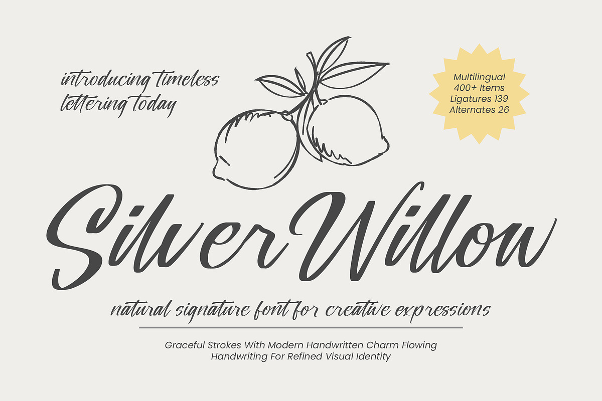 Silver Willow Natural Signature Font, a Script Font by stylishtype.co (Photo 1 of 10)