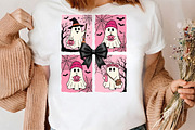 Four halloween ghosts in pink, a Seasonal Illustration by CrexoraLab (Thumbnail 3 of 4)