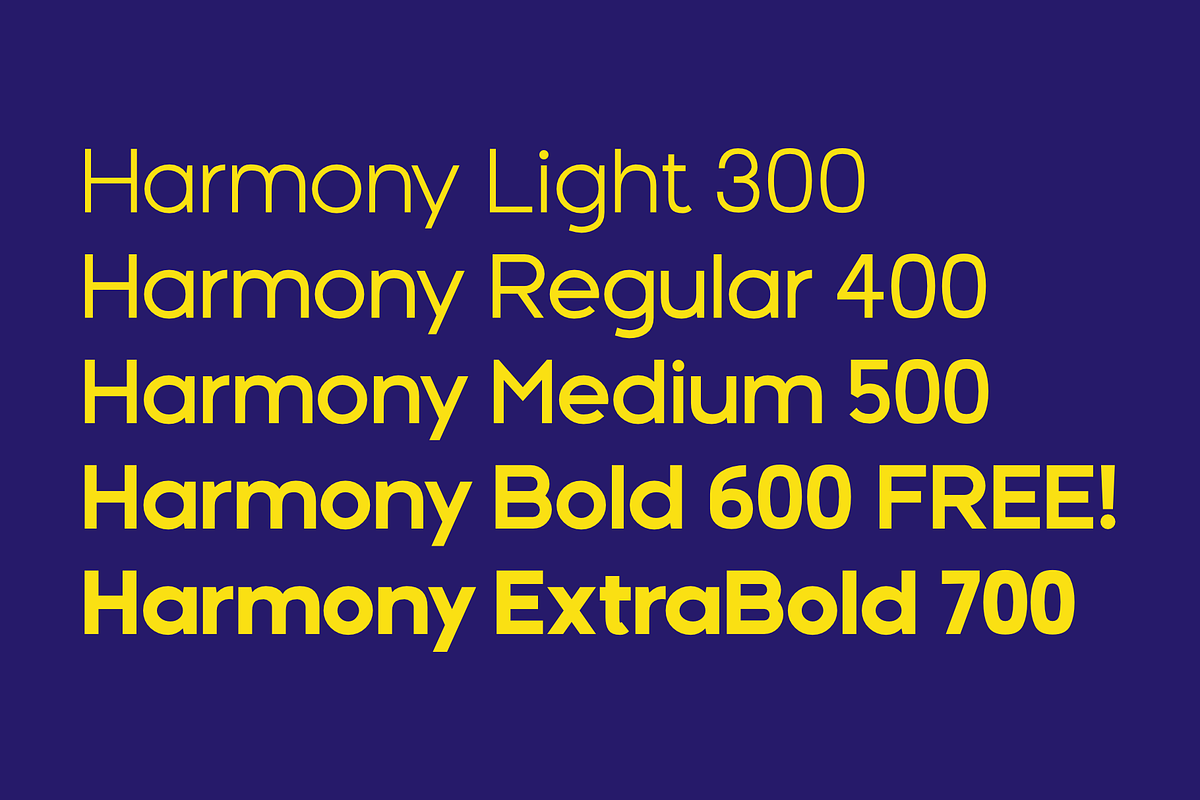 Harmony sans serif typefamily, a Sans Serif Font by Michał Pieczyński (Photo 2 of 5)