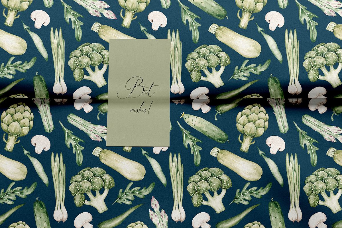 Green Vegetables seamless pattern, a Pattern Graphic by SirenaArt (Photo 11 of 11)