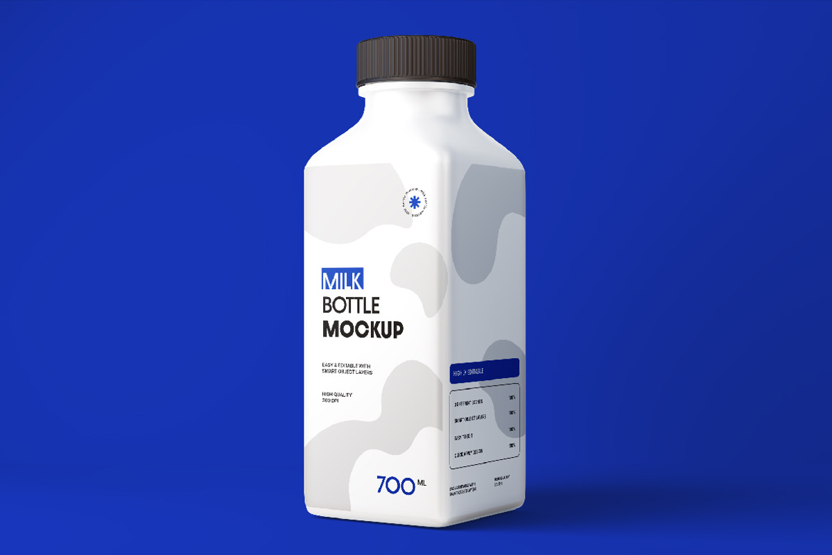 Milk Bottle Mockup, a Cups & Container Mockup by Rahardi Creative (Photo 2 of 4)