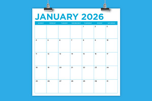 2026 Square 12x12 Color Calendar, a Stationery Template by Running With Foxes