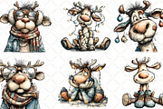 Quirky Reindeer Clipart, an Illustration by Black Bird Studio (Thumbnail 2 of 5)