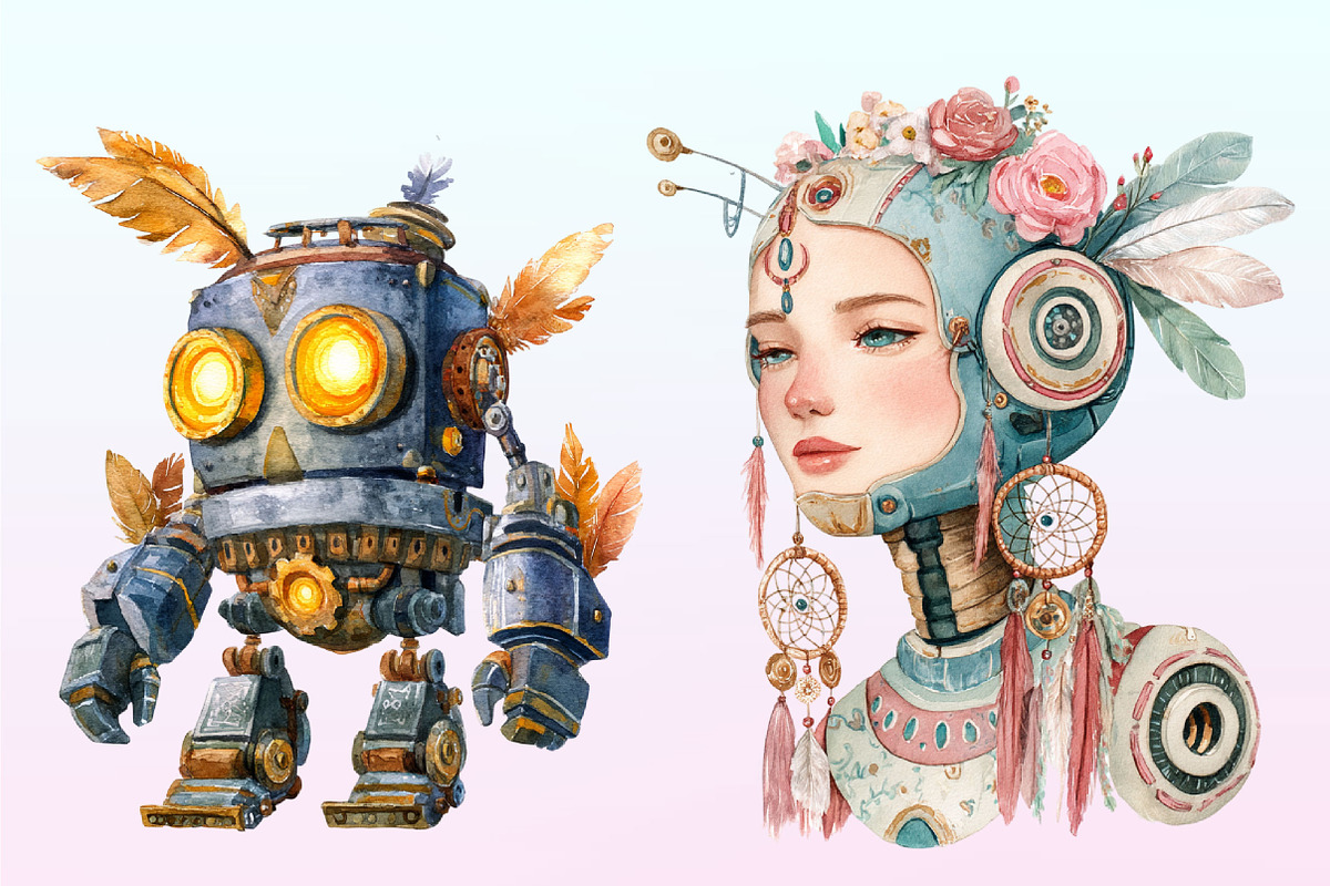 Robo Love Clipart Sublimation, a Graphic by CitraGraphics (Photo 3 of 4)