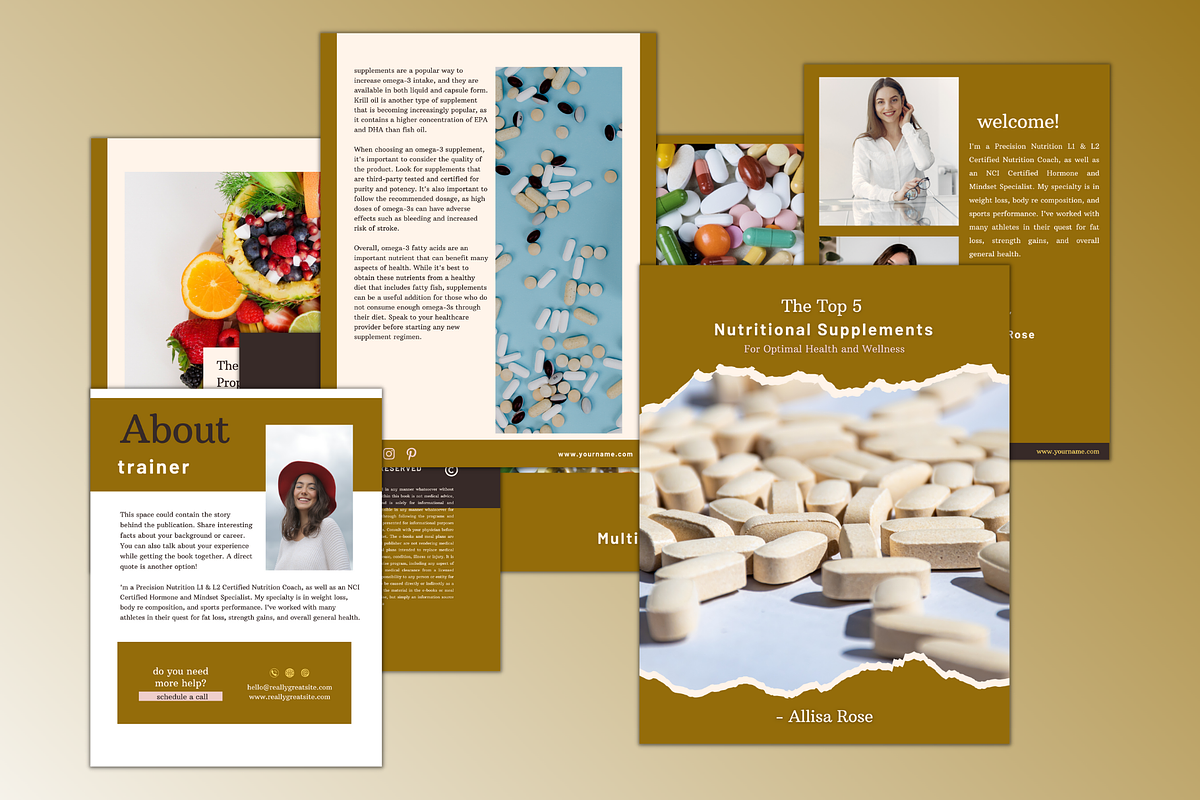 Top 5 Nutrient Supplements, a Books & Magazine Mockup by Millennials Marketing (Photo 2 of 7)