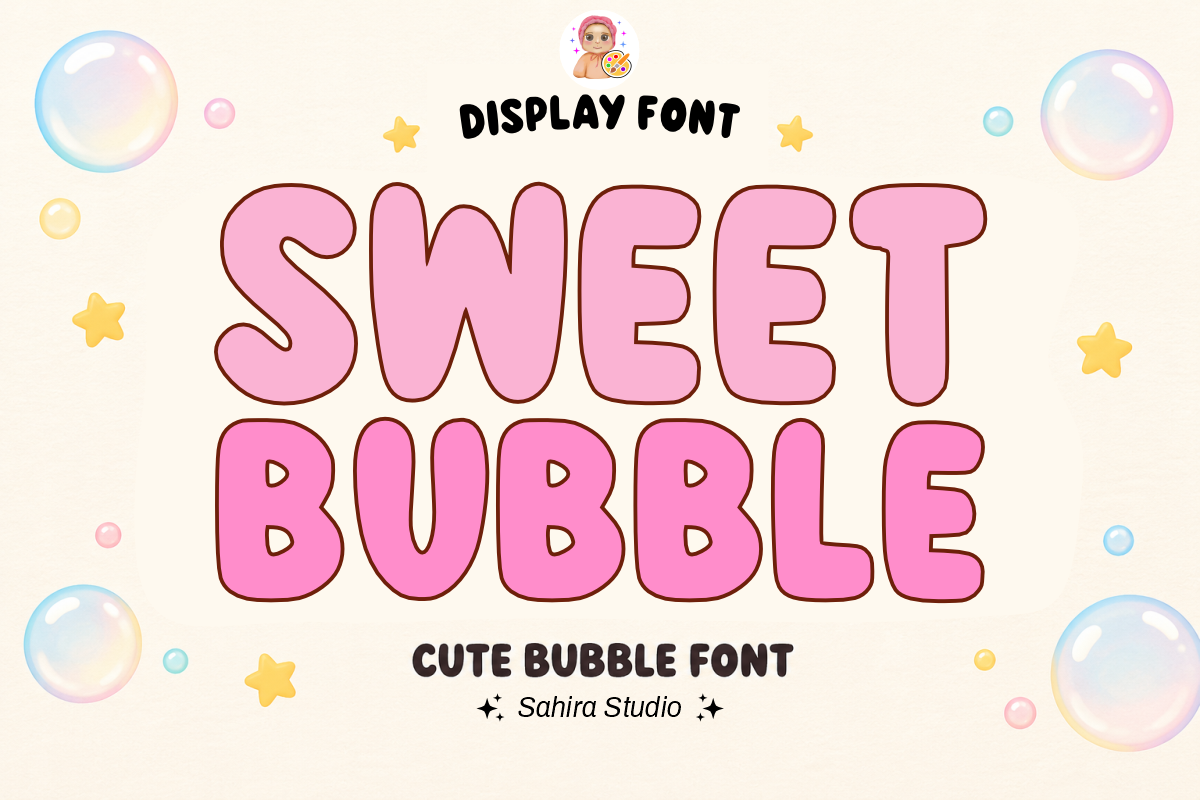 Chubby Bubbles - Cute Bubble Font, a Sans Serif Font by Sahira Studio