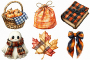 Halloween Autumn Plaid Clipart, an Illustration by Craft Nest (Thumbnail 2 of 6)