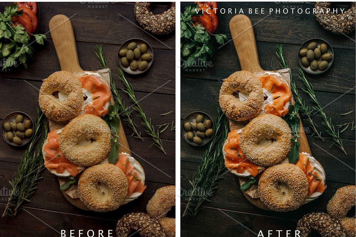 DARK FOOD LIGHTROOM PRESETS, a Preset Add-On by Victoria Bee Presets (Photo 6 of 17)