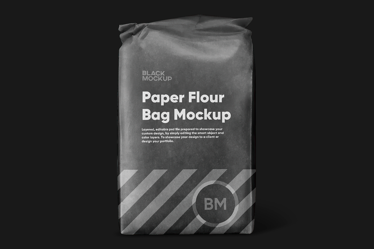 Paper Flour Bag Mockup, a Packaging Mockup by BlackMockup (Photo 10 of 12)