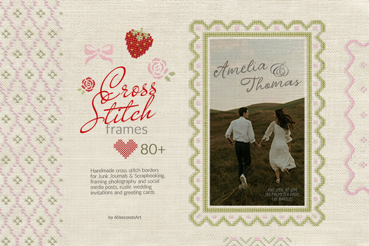 Cross Stitch 80+ Scrapbook frames, an Object Graphic by 60secondsArt (Photo 1 of 10)