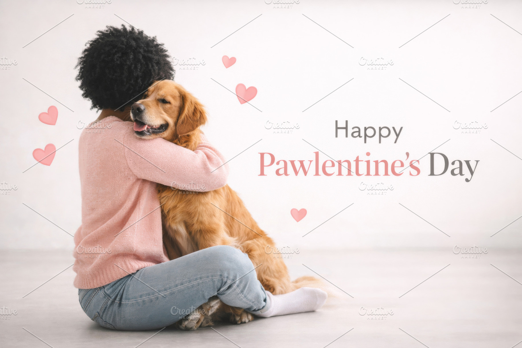 Pawlentines day celebration with pet, a Photo by Dvoevnore photos