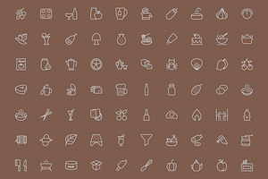 300 Food Line Icons