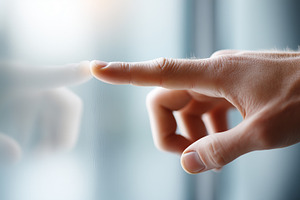 Human finger gently touches a glass, a Person Photo by MistyDay