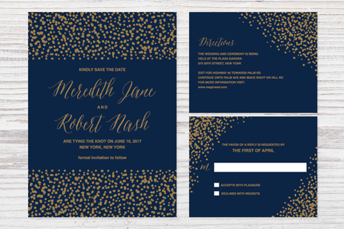 Confetti Wedding Invitation, an Invitation Template by Pixejoo (Photo 3 of 4)