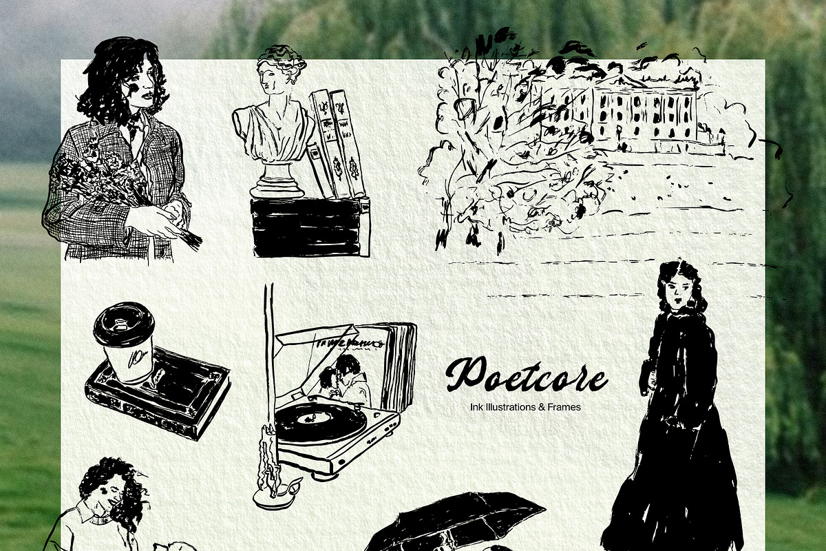 Poetcore: Ink Illustrations & Frames, a Decorative Illustration by divanovskaya_nv (Photo 12 of 23)