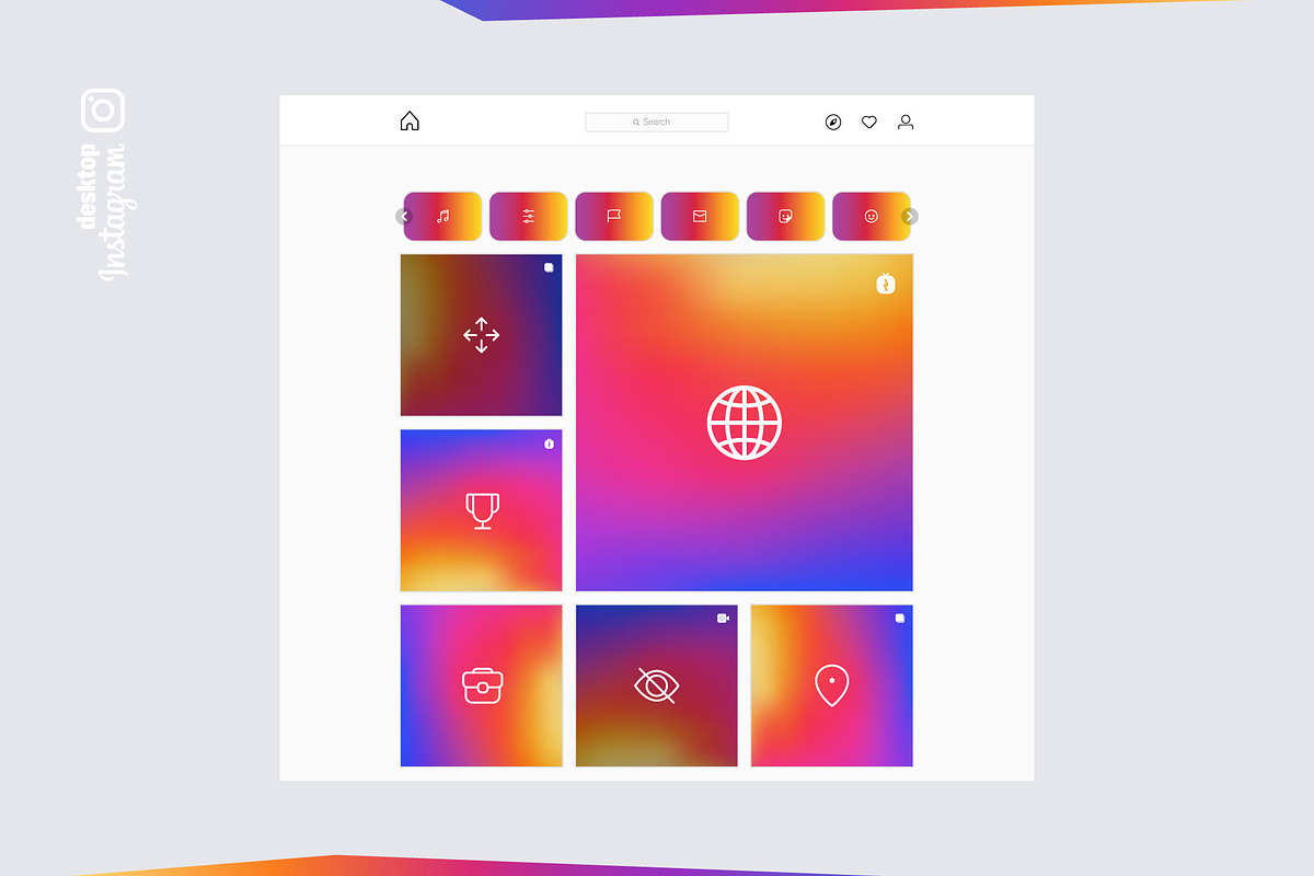 Instagram Desktop Interfaces, a Social Media Template by karnofff (Photo 8 of 9)