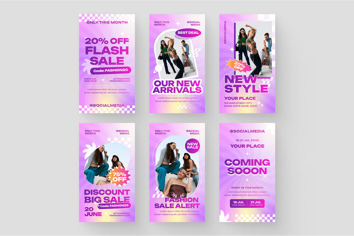 Y2K Fashion Instagram Story, a Social Media Template by MMPixelCraft (Photo 2 of 4)